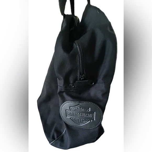 Harley-Davidson Black Angled Canvas Duffel Bag - Picture 1 of 8